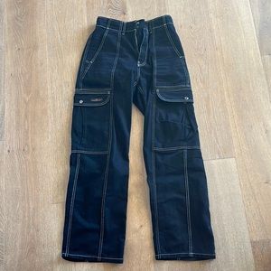 Black wide leg jeans